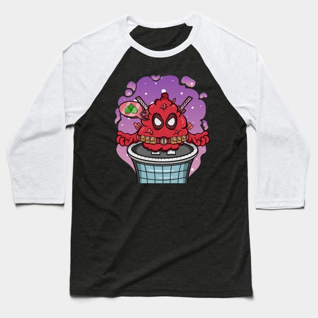 Weed Bud With Red Ninja Superhero Style. Baseball T-Shirt by tedykurniawan12